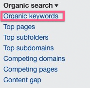  Click ‘Organic keywords 